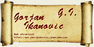 Gorjan Ikanović vizit kartica